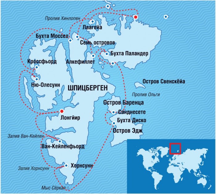 Шпицберген карта
